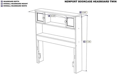 Twin Bookcase Headboard in Walnut E4477