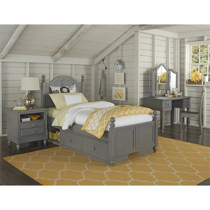 Twin Wood Storage Bed I377