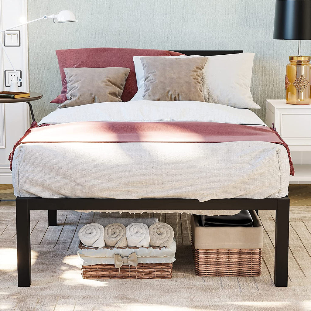 Twin Size Black Metal Bed Frame with Headboard G787