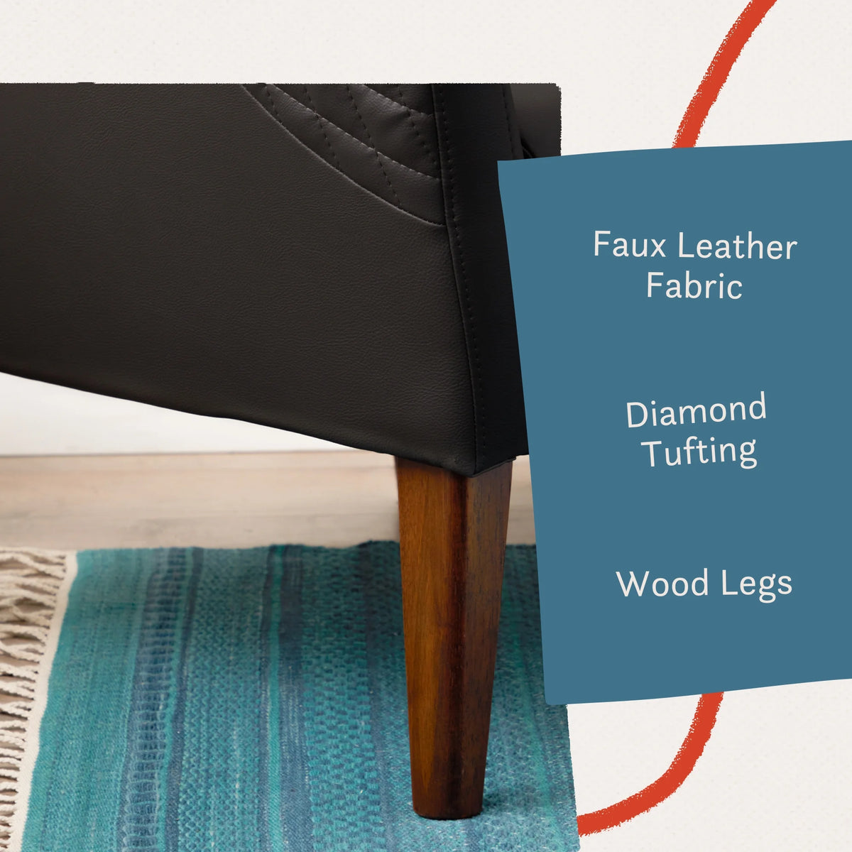 Black Faux Leather Club Chair T62382