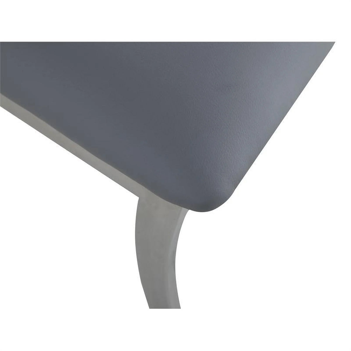 Gray Faux Leather Curved-Back Side Chair Set of 2 Y30739
