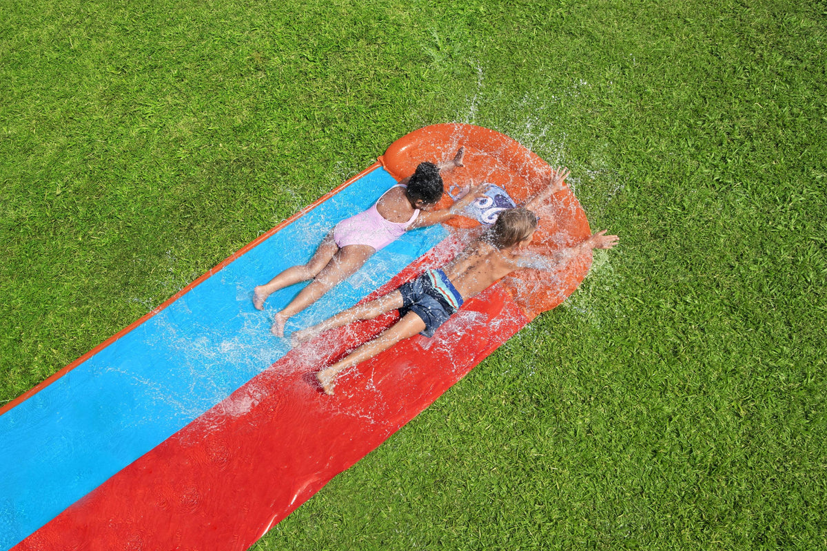 Double Lane Water Slide with Splash Ramp E3558