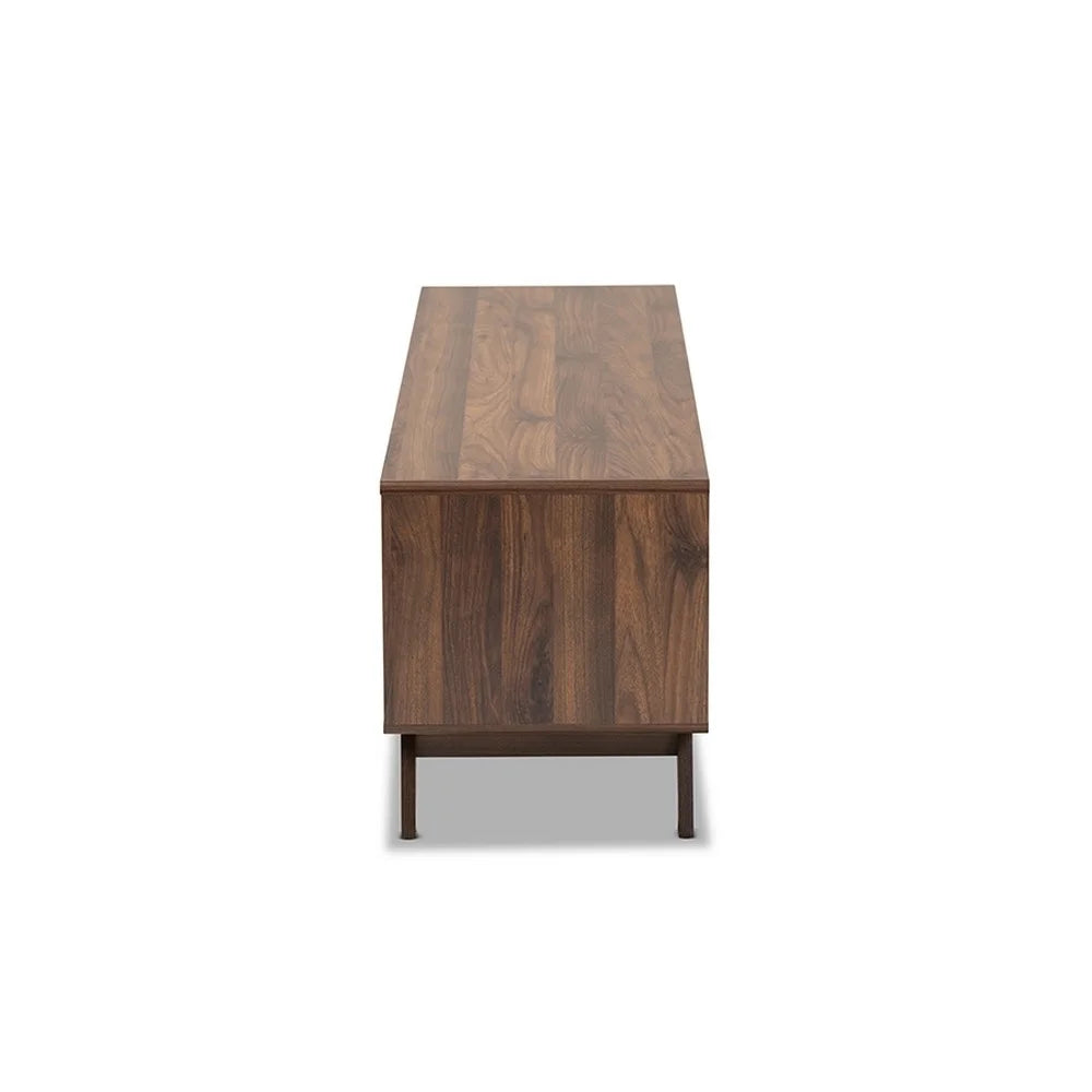 Grey and Walnut 2-Drawer Wood TV Stand T6951