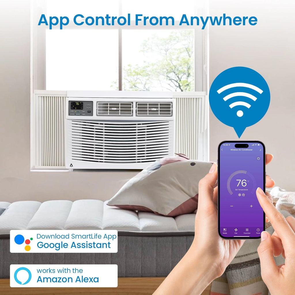 6,000 BTU Window-Mounted Air Conditioner with Remote/APP Control D412403
