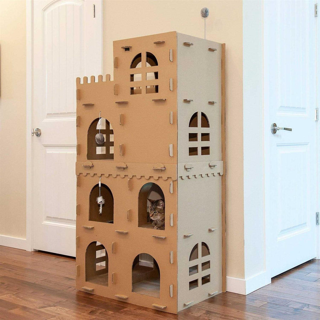 Corrugated Cat Scratcher House with Catnip Y688658