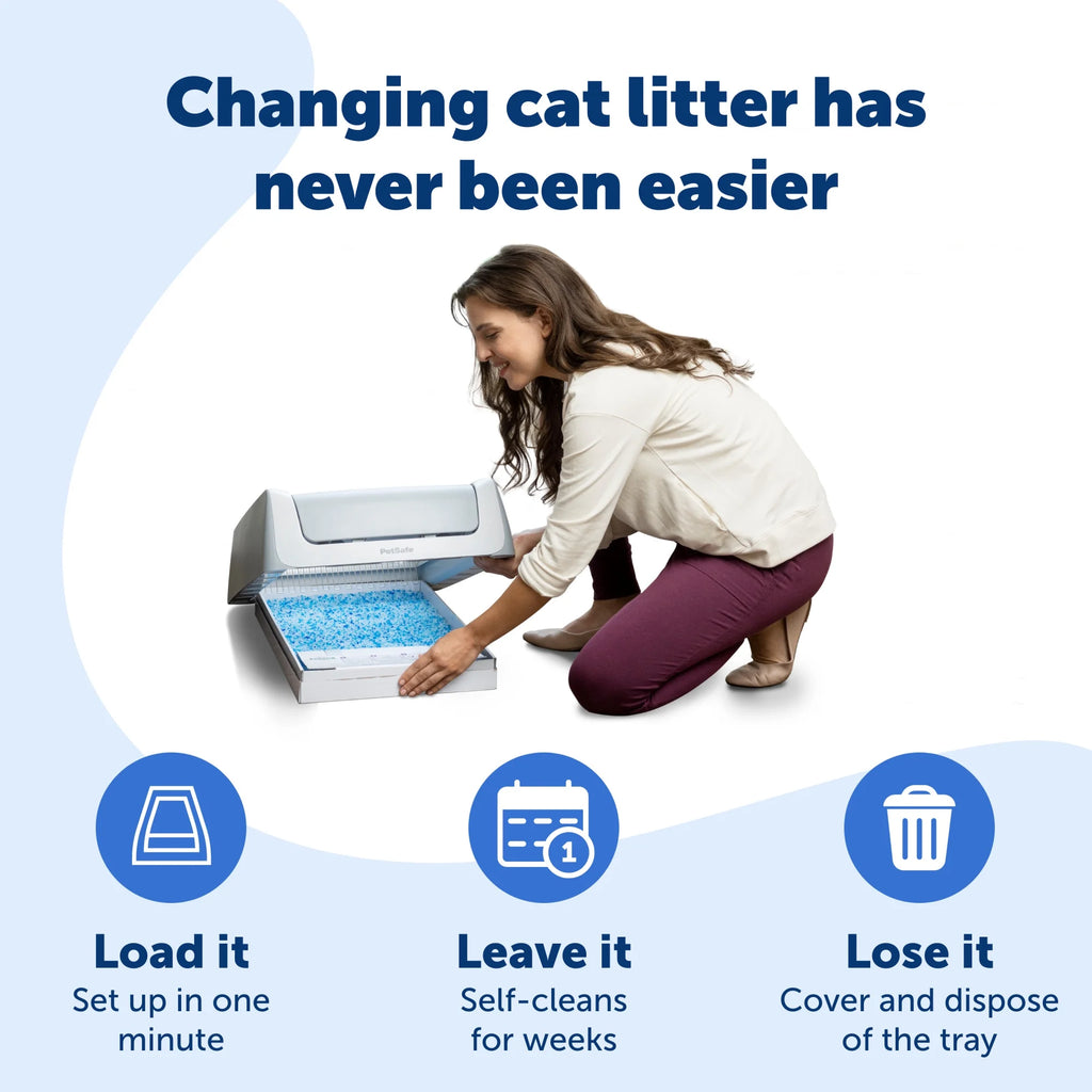 Fragrance-Free Silica Crystals Cat Litter Trays 3-Pack U568