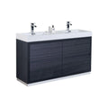 60 in. Double Sink Free Standing Gray Oak Bathroom Vanity D137424