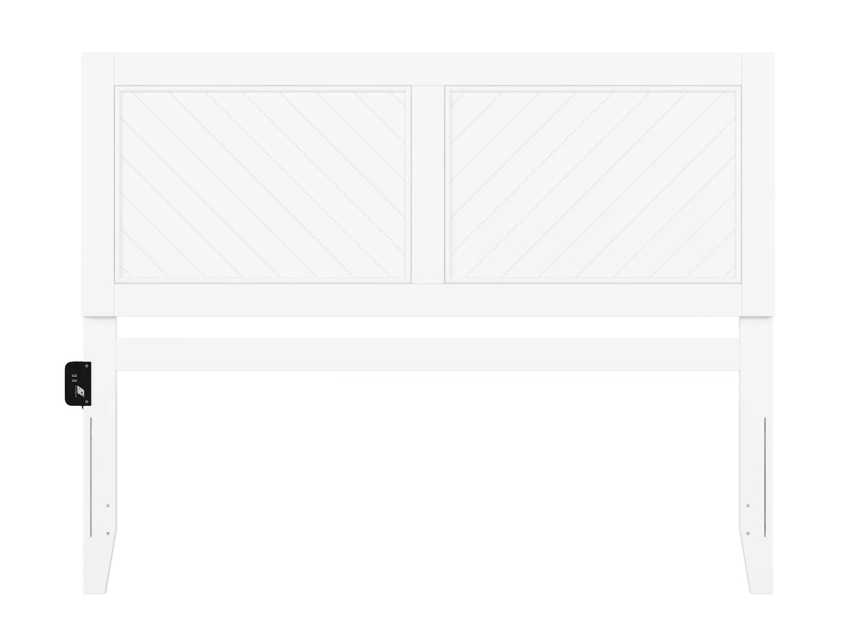 White Solid Wood Queen Headboard F6147