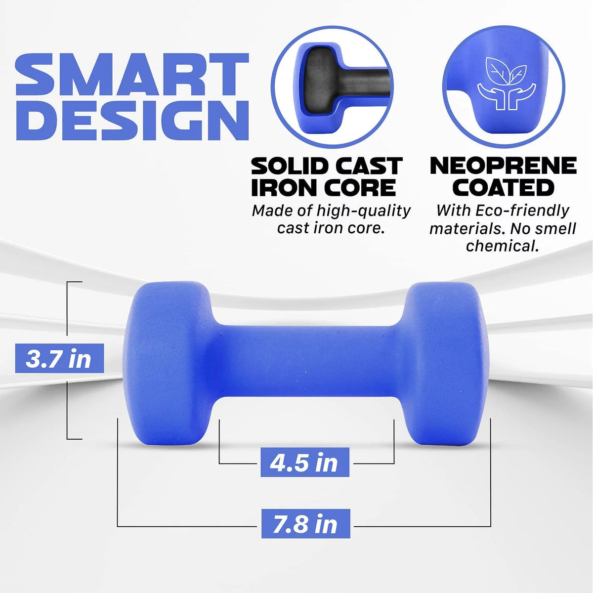 3 lbs Neoprene Dumbbells with Non Slip Grip, Light Green, Pair K7839