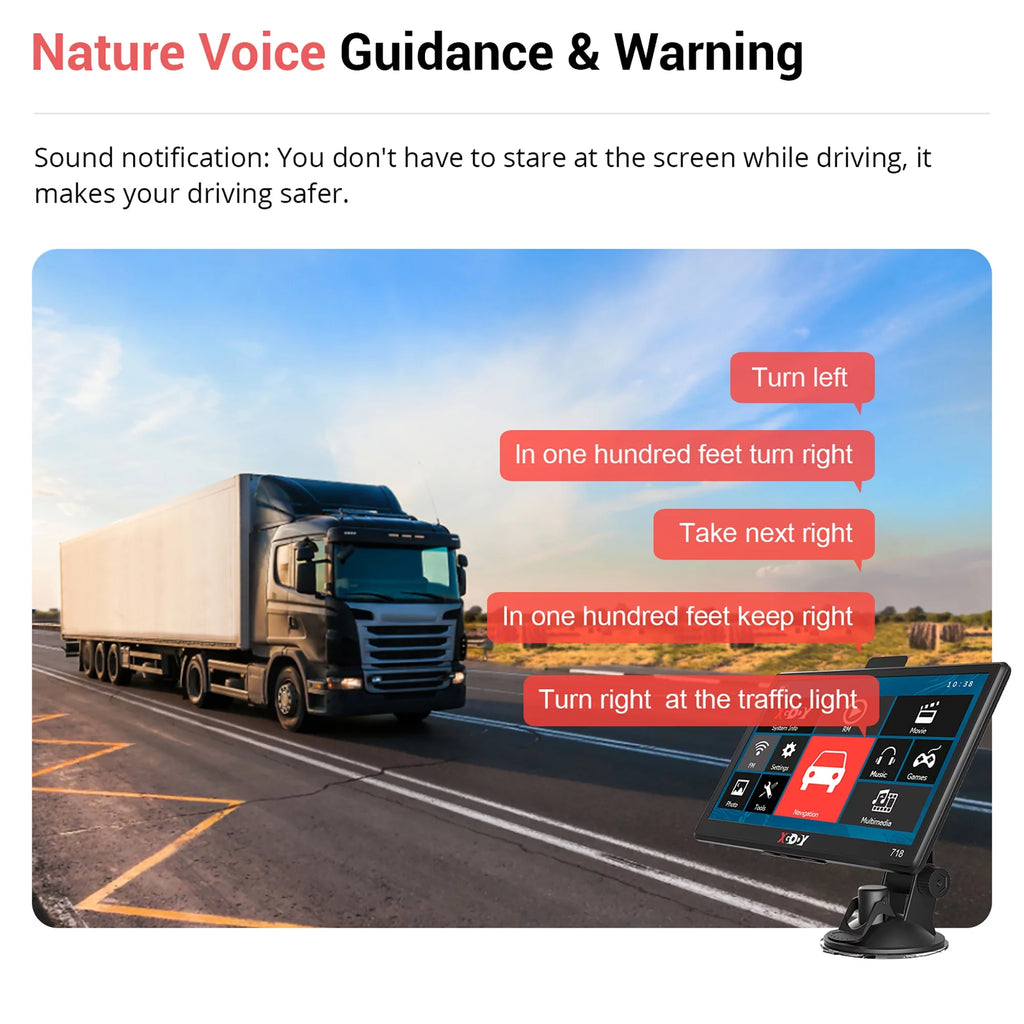7 inch GPS Navigation with Voice Guidance Speed Camera Warning V269
