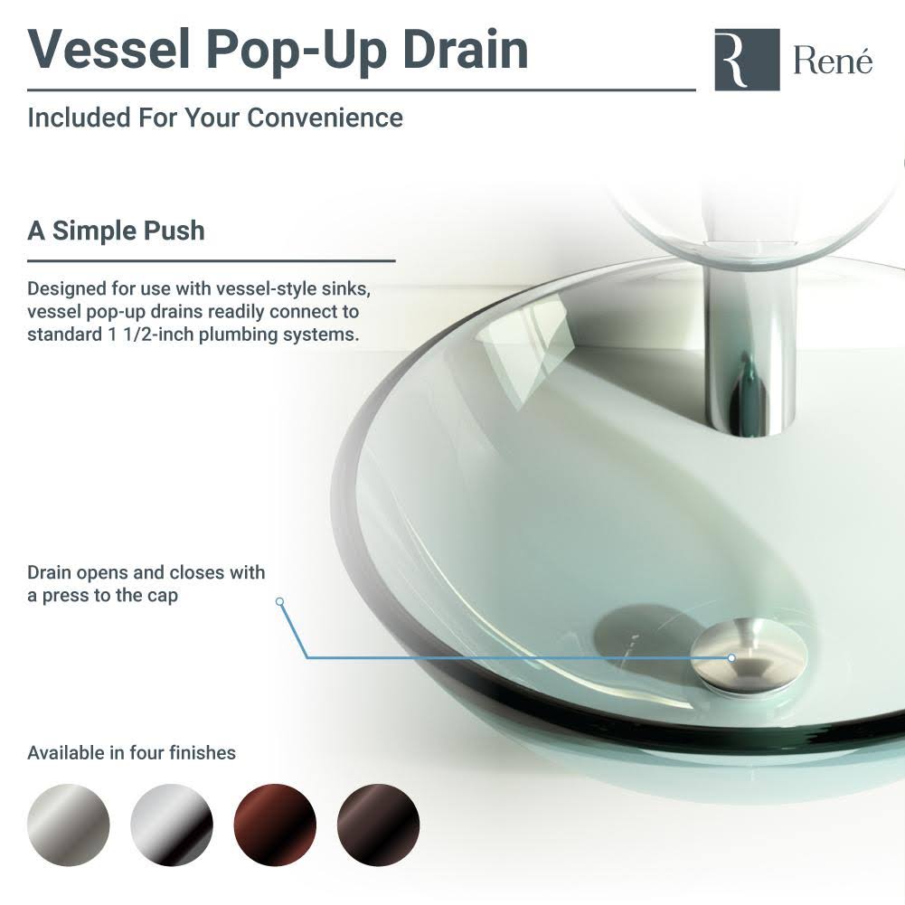 Glass Vessel Sink with Chrome Waterfall Faucet J448401