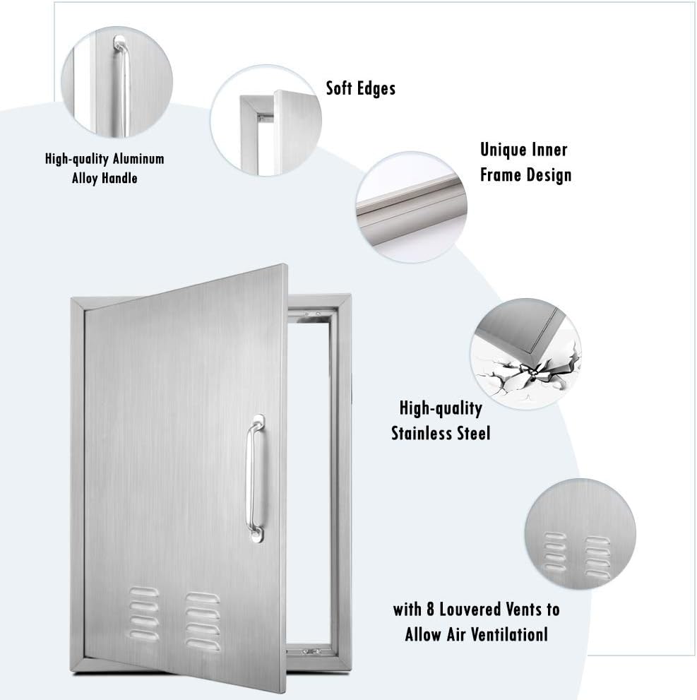 Stainless Steel Single Outdoor Kitchen Door G9747
