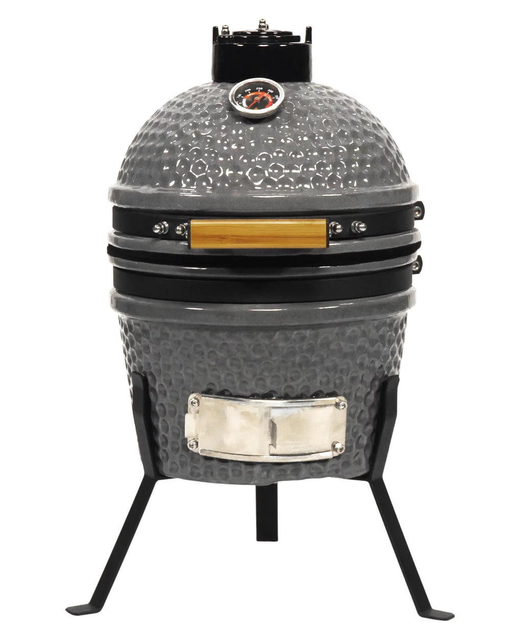 9.8-inch Ceramic Charcoal BBQ Grill with Thermometer and Stainless Steel Grate K66274