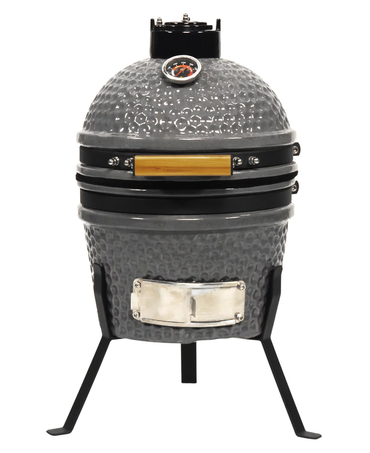 9.8-inch Ceramic Charcoal BBQ Grill with Thermometer and Stainless Steel Grate K66274