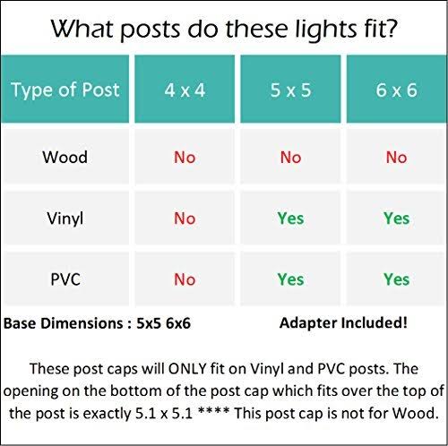 Black 5x5 Solar Post Cap LED Light 4 Pack O7937