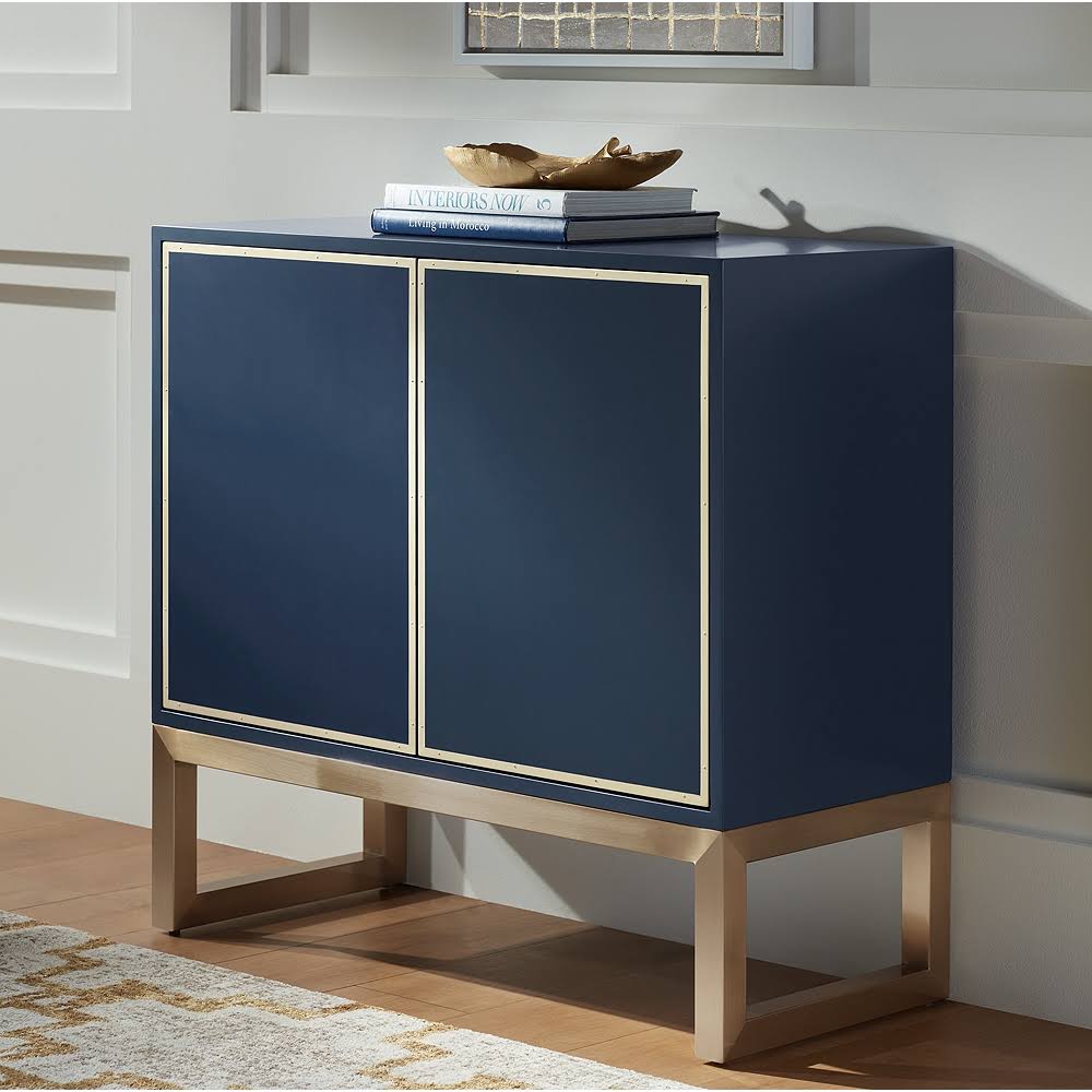 Blue and Gold 2-Door Accent Cabinet H812