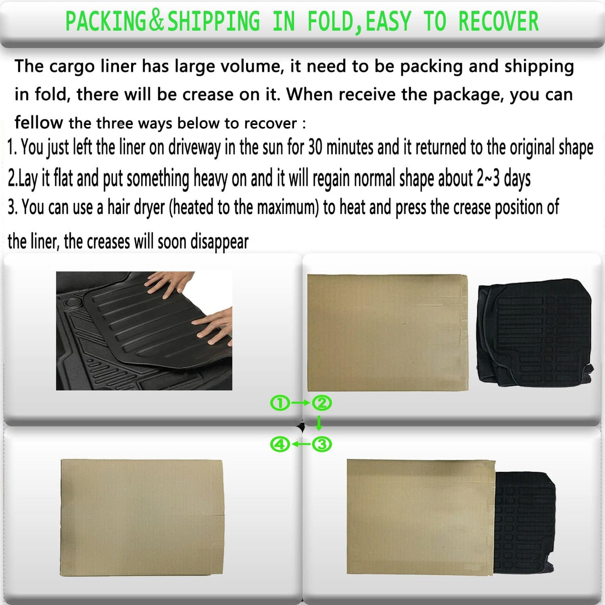 All-Weather Rear Trunk Tray Cargo Mat Protector V378