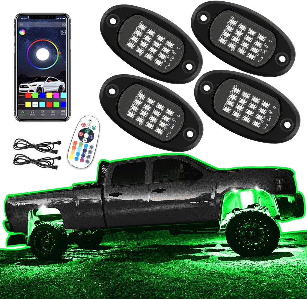Multicolor Waterproof LED Rock Lights Pack of 2 Y69112
