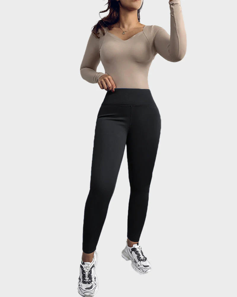 Fleece-Lined Tummy Control Shaping Leggings I256