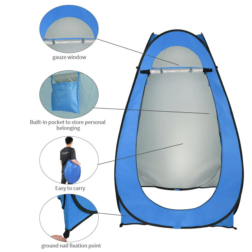 Pop up Dressing Tent Portable Outdoor Privacy Shower Blue V294800