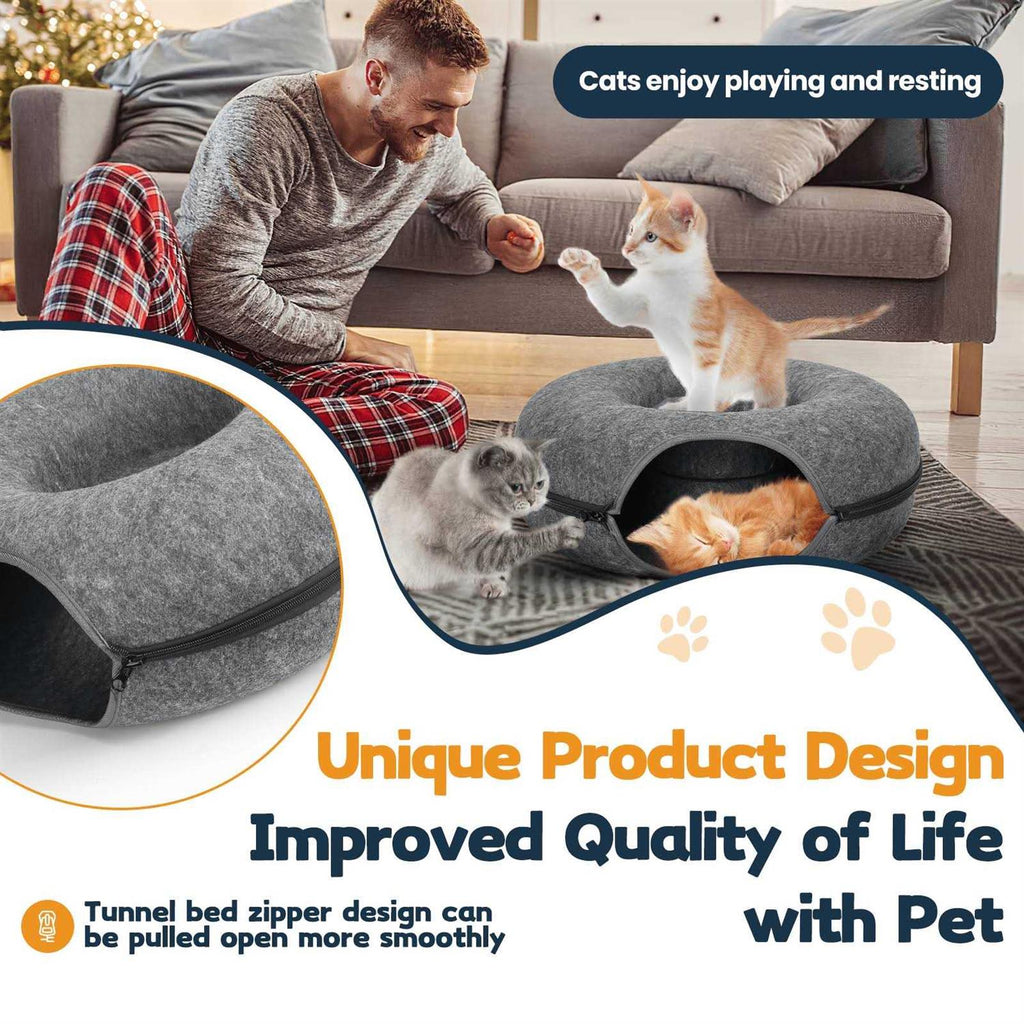 Cat Tunnel Bed with Pet Blanket G61568
