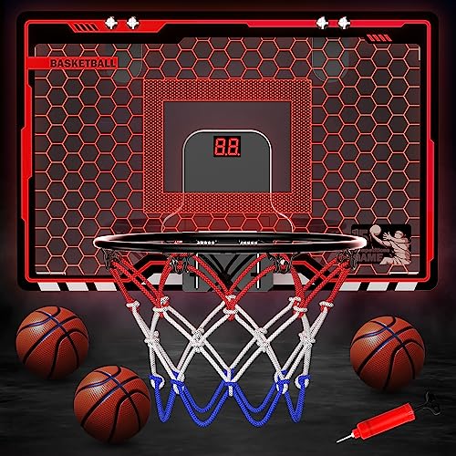 Indoor Basketball Hoop with LED Light and Scoreboard V84996