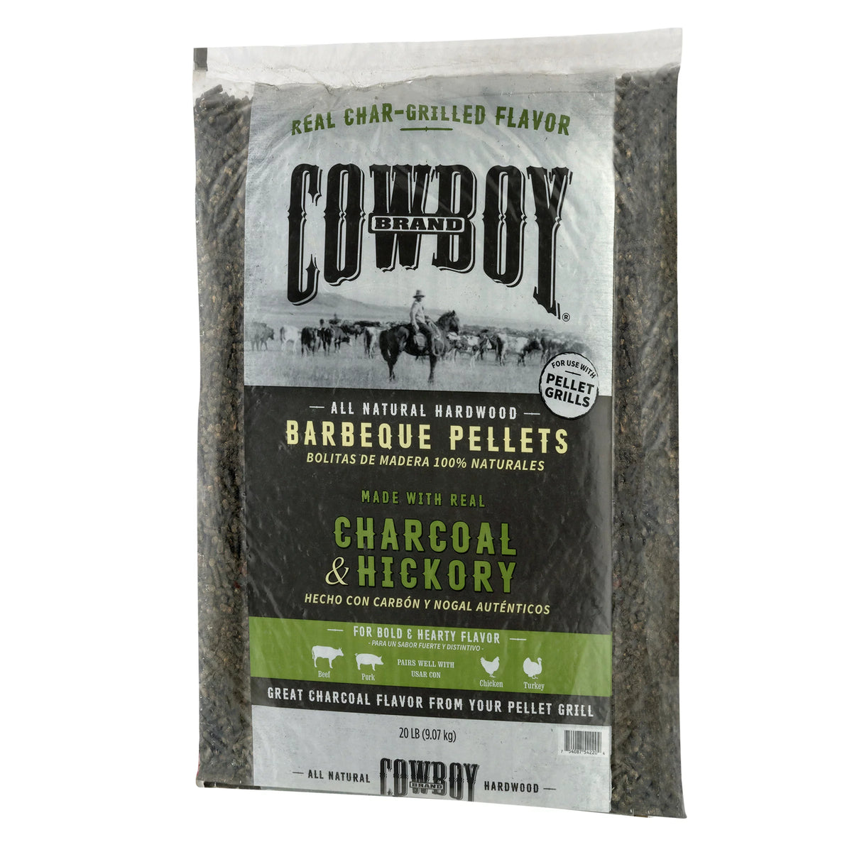 20LB Charcoal and Hickory Wood Pellets Y2142