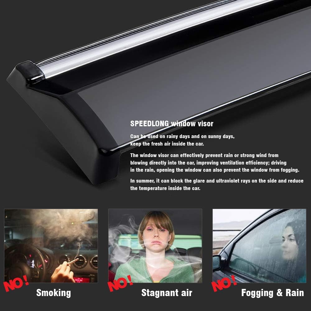 Car Window Visor Vent Shade Deflector Sun/Rain Guards F653