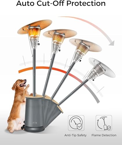 50,000 BTU Propane Patio Heater with Wheels U358