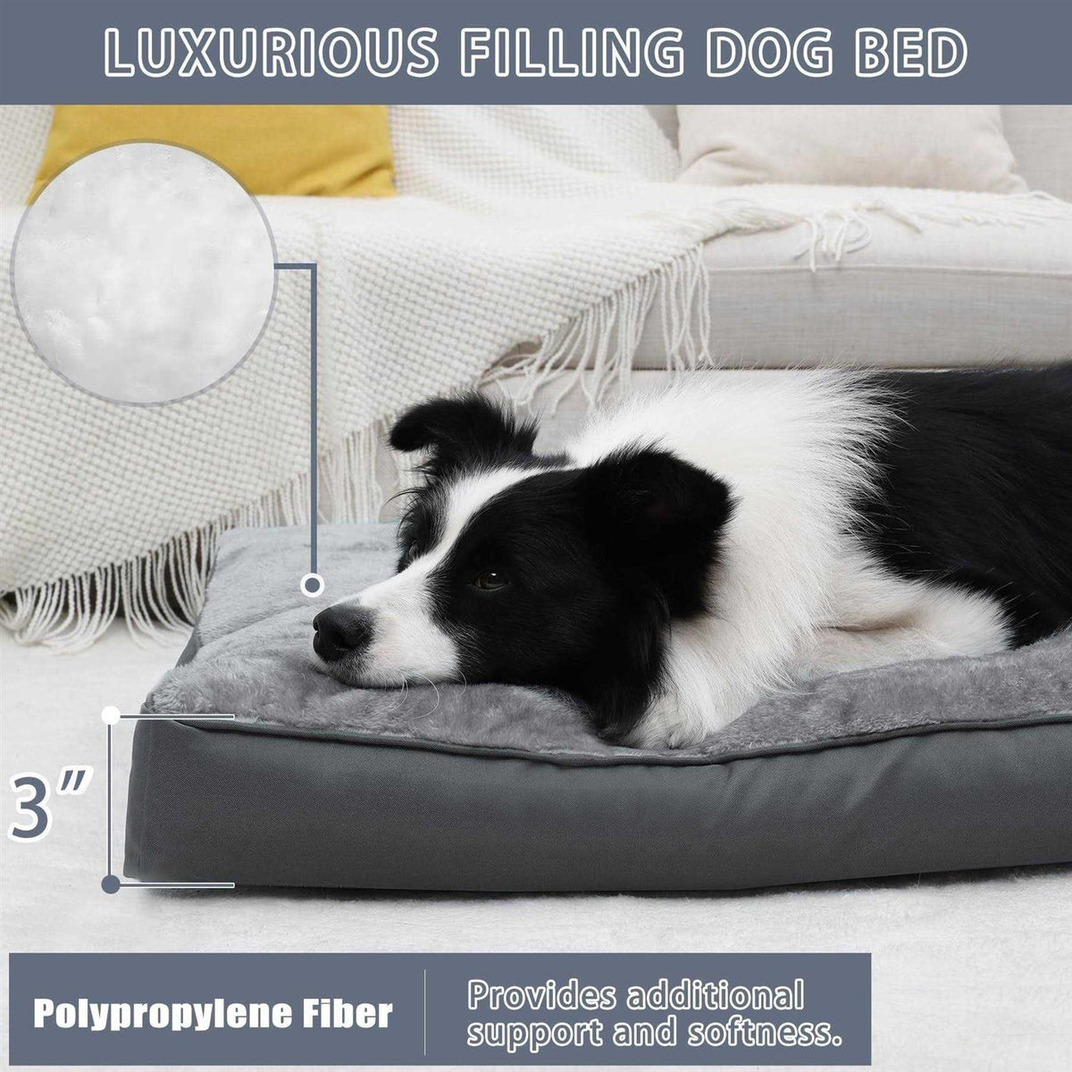 Waterproof Plush Dog Bed with Removable Washable Cover X301293