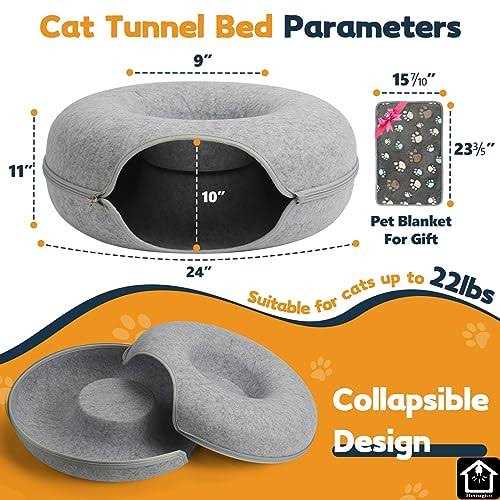 Cat Tunnel Bed with Pet Blanket G61568