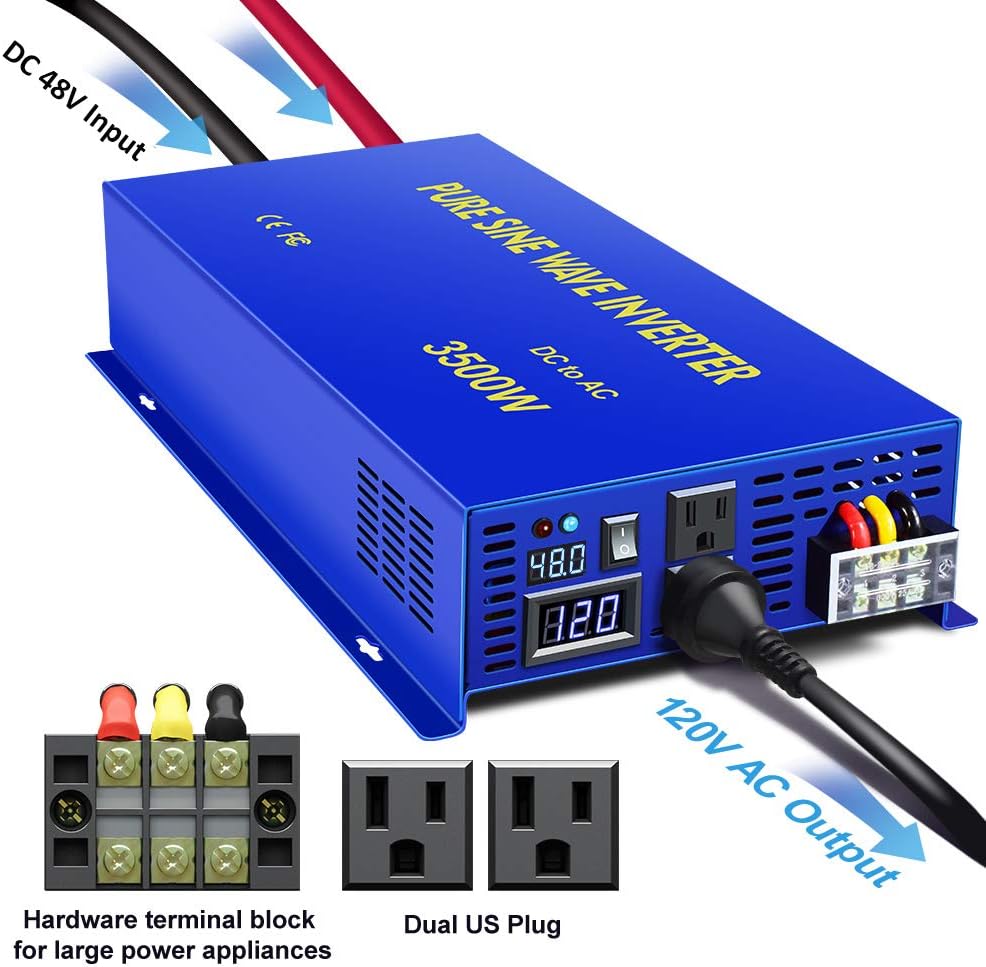 Pure Sine Wave 4000 watt Power Inverter 48V to 110v 120V A9433