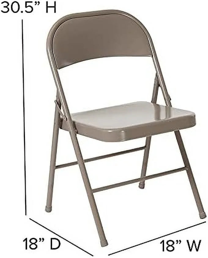 10 Pack Gray Metal Folding Chair D45796