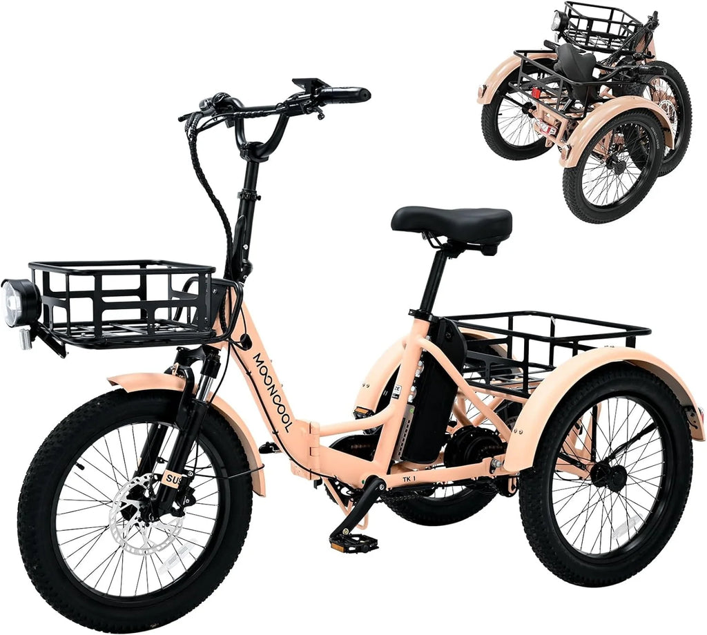 24 26 3 Wheel 350W 36V 7 Speeds Electric Tricycle with Large Basket K945