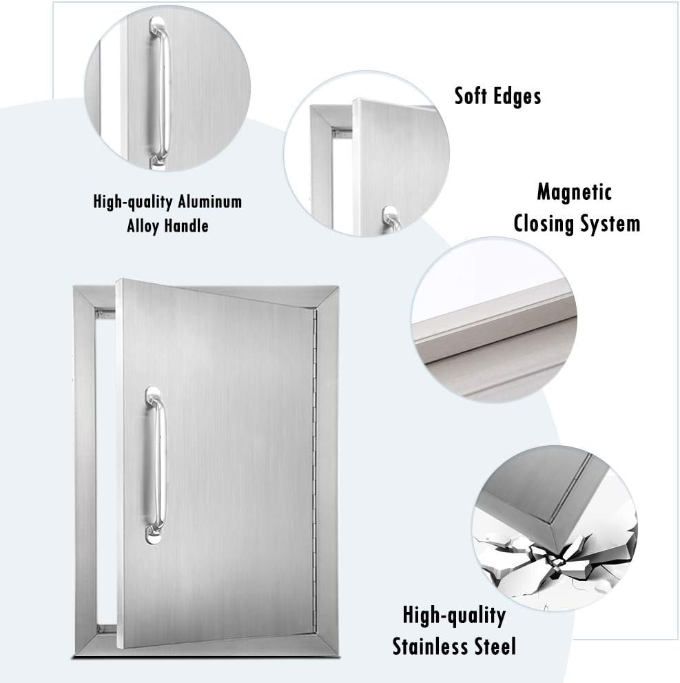 Stainless Steel Single Outdoor Kitchen Door G9747