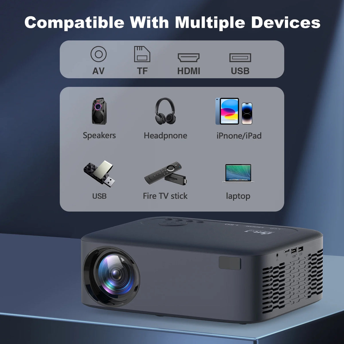 5G WiFi Bluetooth Native 1080P LCD Projector B386