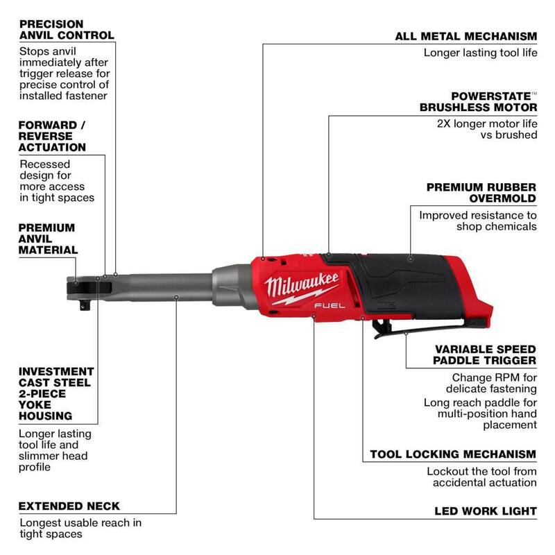 12V Lithium-Ion Brushless Cordless 1/4 in. Extended Reach Ratchet with 2.5 Ah Battery Pack X8496