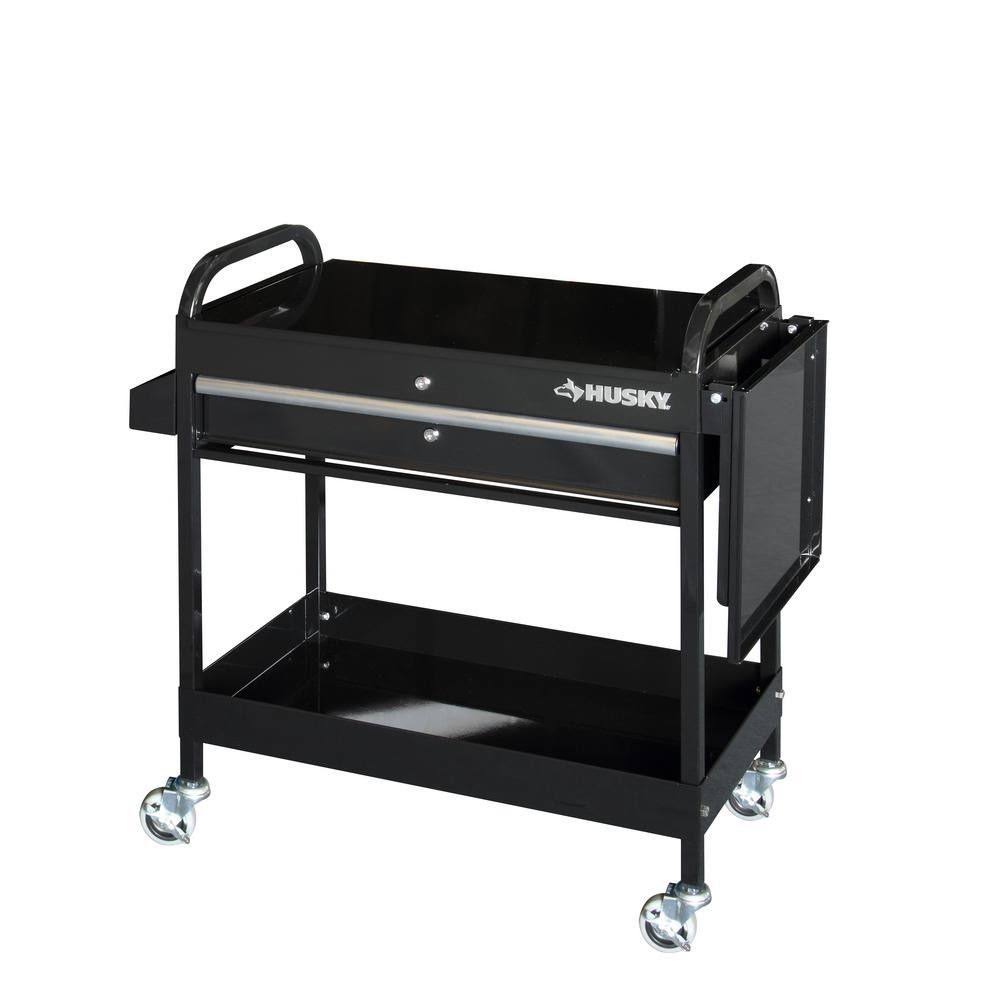 Black 1-Drawer Tool Utility Cart W210285