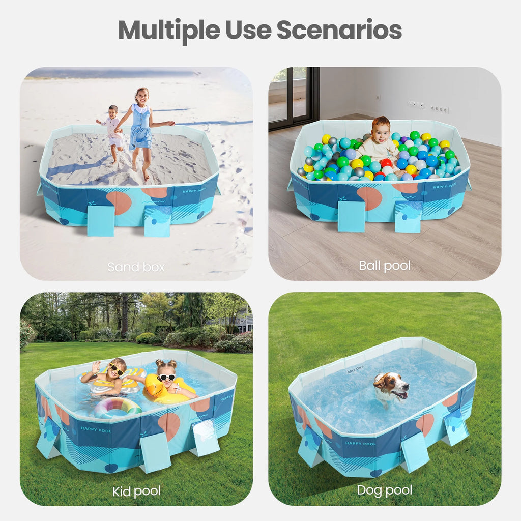 Foldable Swimming Pool 73 x 54 x 18 Blue T8824