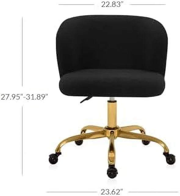 White Upholstered Boucle Office Chair with Arms B201219