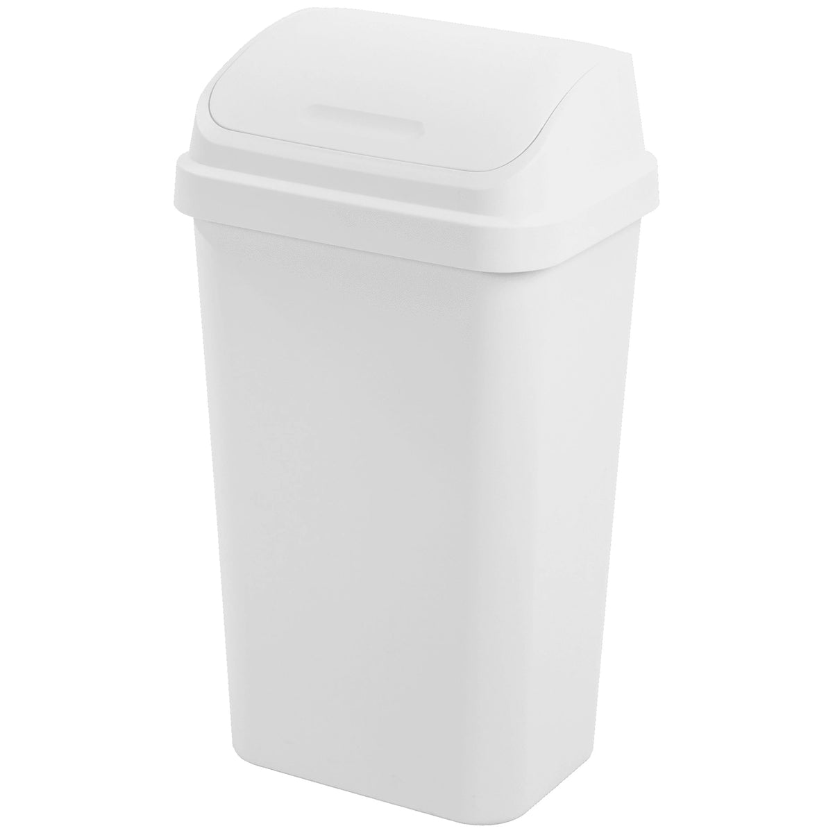 13 Gallon Black Plastic Swing Top Trash Can L2416