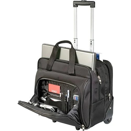 Black Nylon Rolling Laptop Case F762816