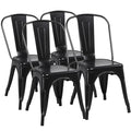 Black Metal Dining Chairs Set of 4 Y62553