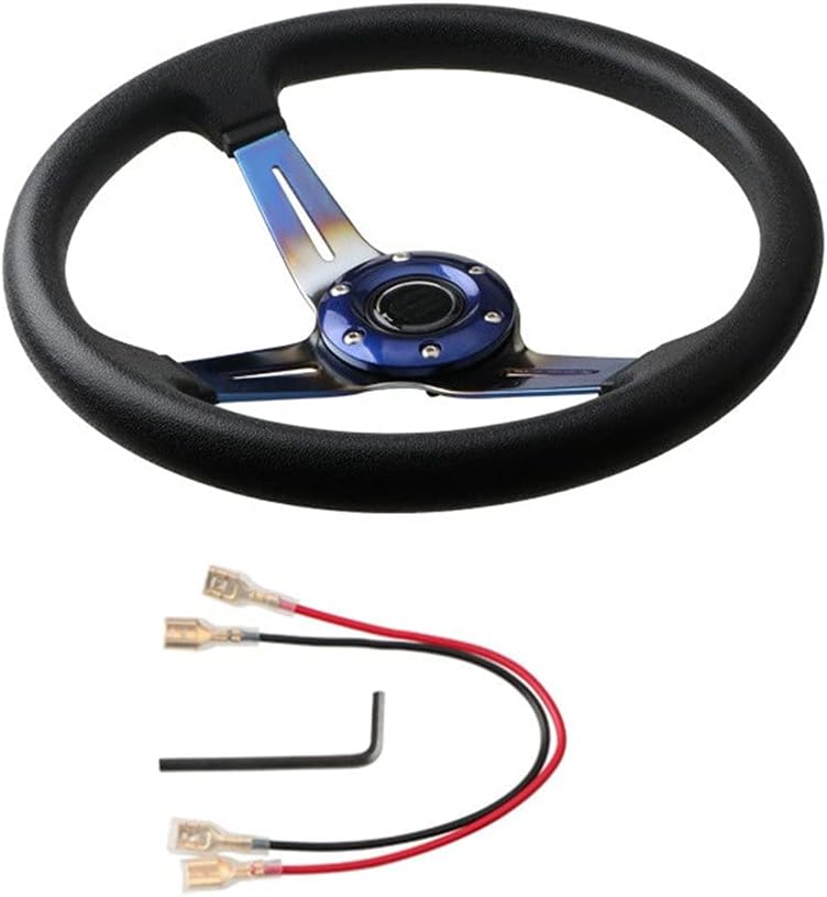 14 Inch Deep Dish Racing Steering Wheel Aluminum Alloy 6 Bolts B3533