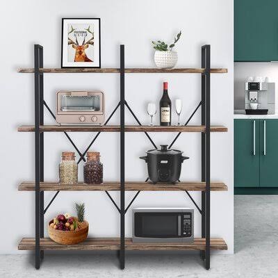 4-Shelf Double Wide Bookcase D932470