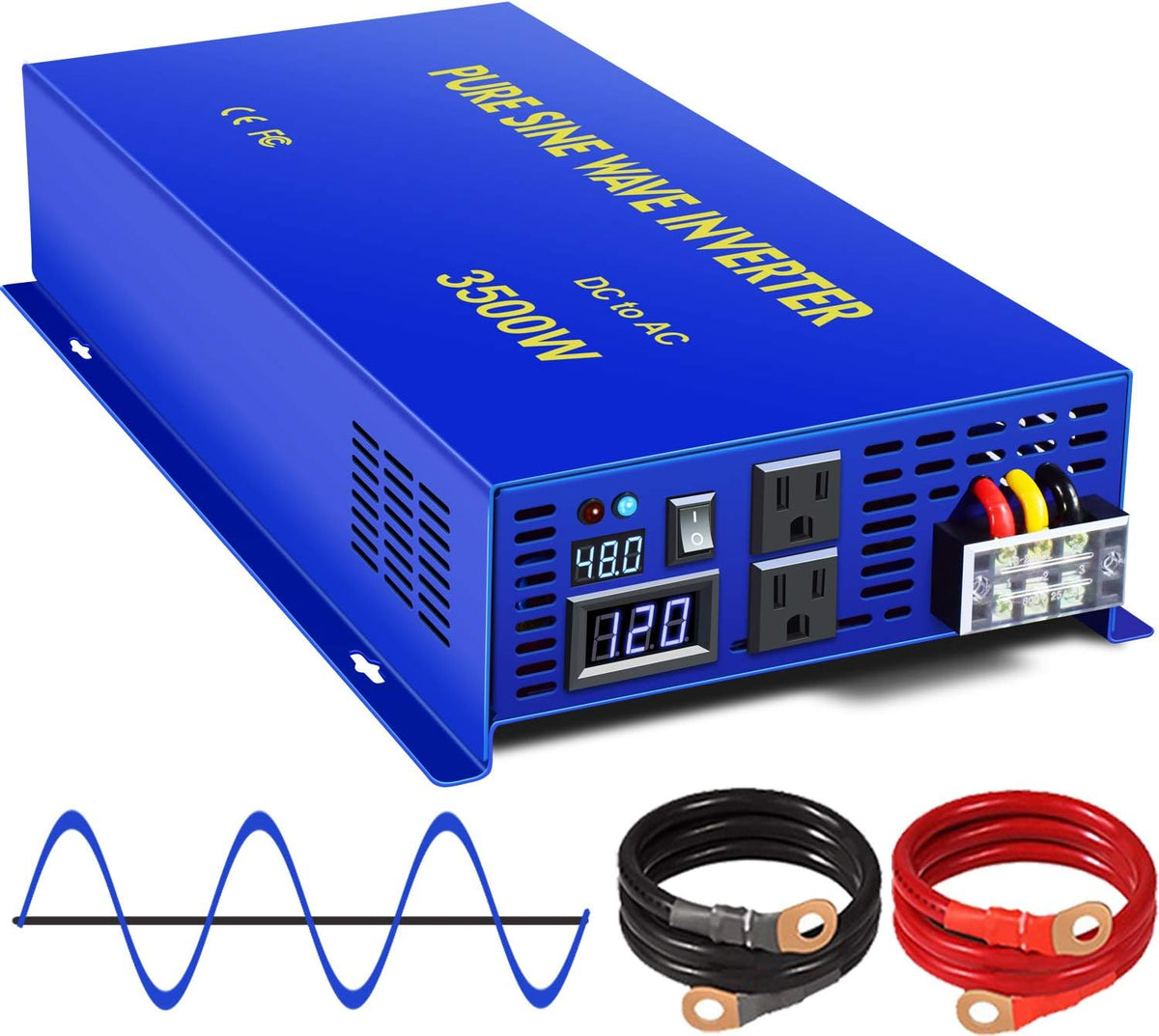 Pure Sine Wave 4000 watt Power Inverter 48V to 110v 120V A9433