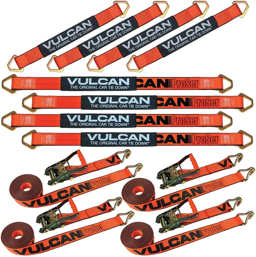 Axle Strap Tie Down Kit with Wire Hook Ratchet Straps B441