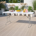 6-Foot Height Adjustable Granite White Plastic Folding Table C44662