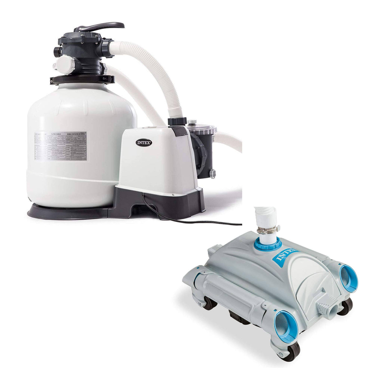 3000 GPH Pool Sand Filter Pump and Automatic Pool Vacuum K377