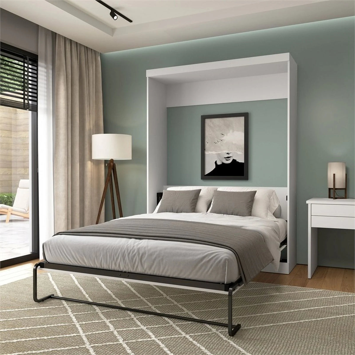White Queen Wall Bed R790945